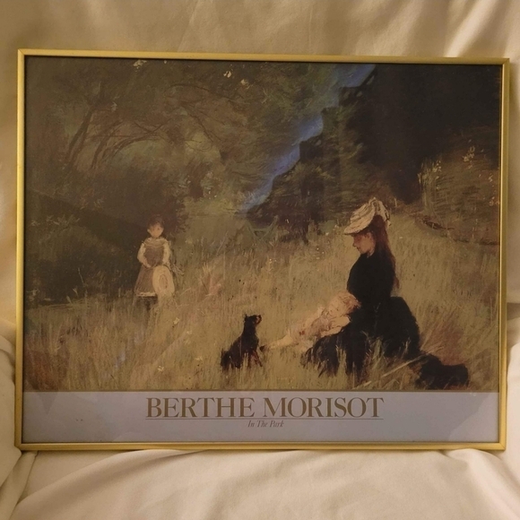 Vintage Berthe Morisot 'In The Park'  Professionally Framed Print Behind Glass - Picture 1 of 10